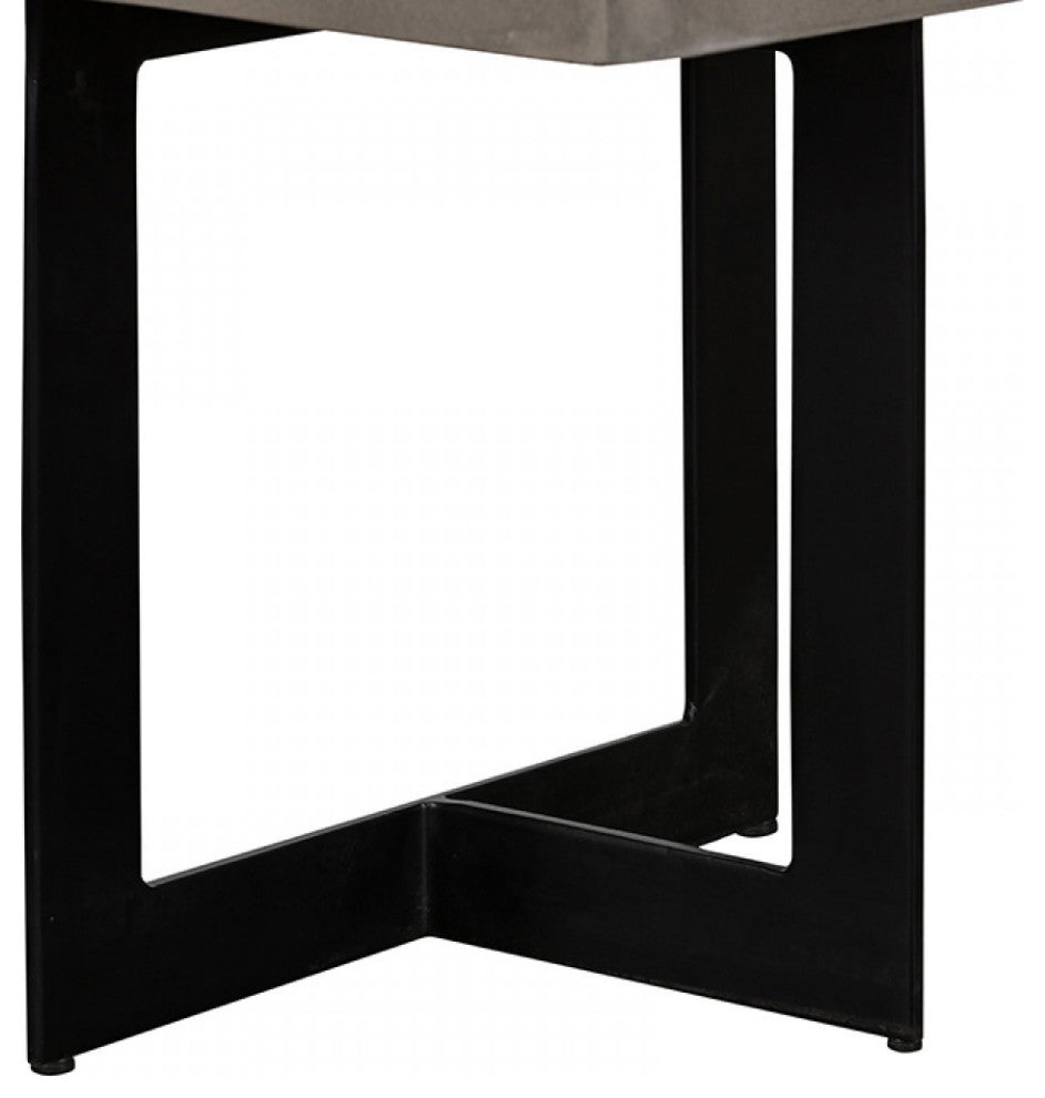 Asymmetric Metal And Concrete End Table