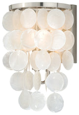 Vaxcel Elsa Capiz Shell 1-Light Vanity, Satin Nickel