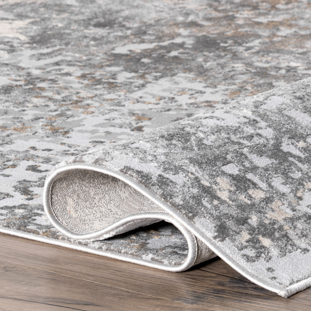 Nuloom Chastin Modern Abstract Area Rug, Grey 6'7"x9'