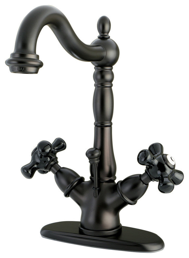 Kingston Brass Two-Handle Bathroom Faucet With Brass Pop-Up, Oil Rubbed Bronze