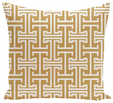 Greek Isles Geometric Print Pillow, Dijon, 16"x16"