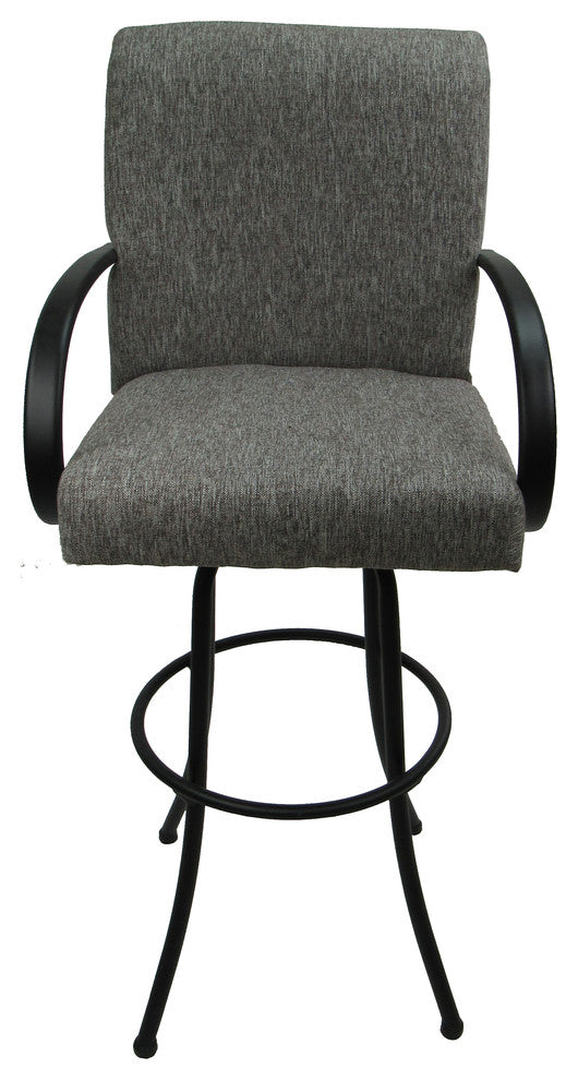 Swivel Bar Stool Metal Frame 30", Mojave Grey, Black Frame
