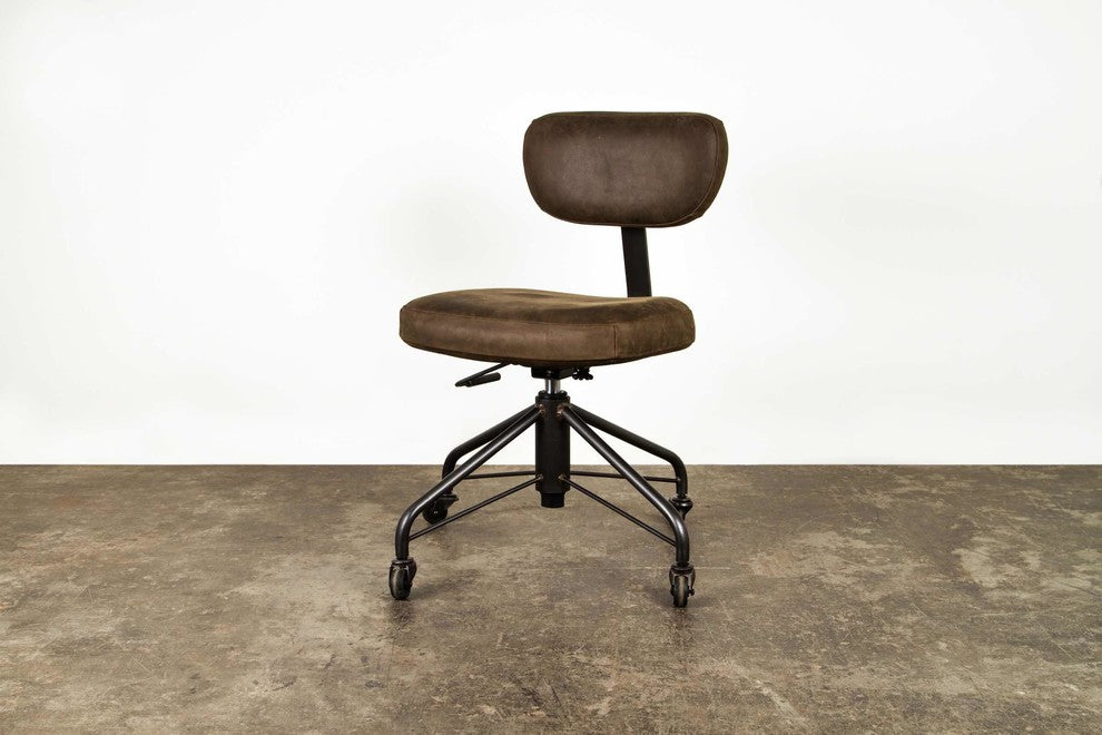 Rand Height Adjustable Office Chair in Umber Leather by Nuevo