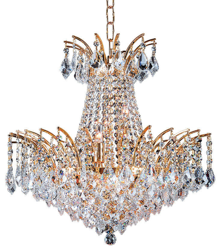Artistry Lighting Victoria Pandluque Crystal Chandelier, Gold, 16x16