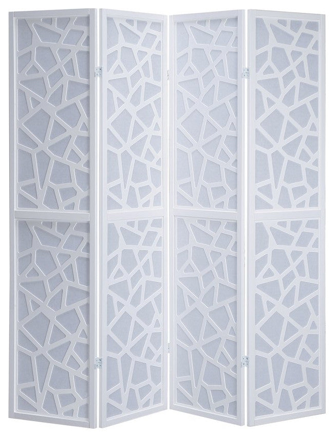 Giyano White 4 Panel Screen Room Divider