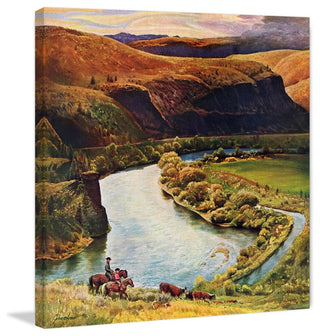 "Yakima River" Painting Print on Wrapped Canvas