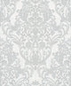 Damask Textured Wallpaper, Ornamental, 32602, Gray Silver, 1 Roll