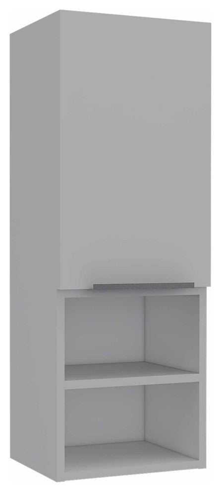 Milwaukee Medicine Cabinet with 2 Open Shelves, and 2 Inner Shelves, White