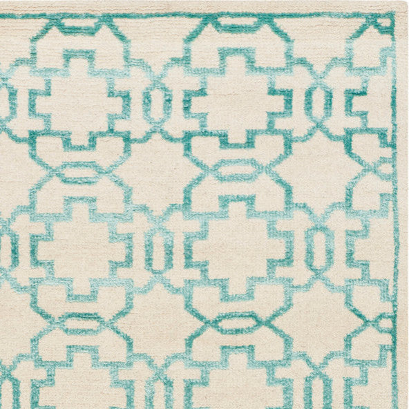 Safavieh Mosaic Mos152B Cream, Aqua Area Rug, 9''x12''