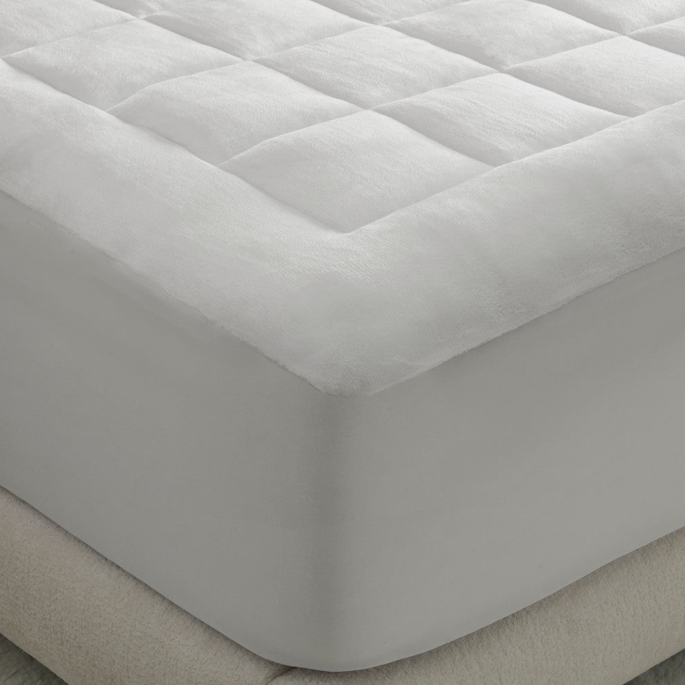 Madison Park Cloud Soft Overfilled Cloud Soft Waterproof Mattress Pad, Twin
