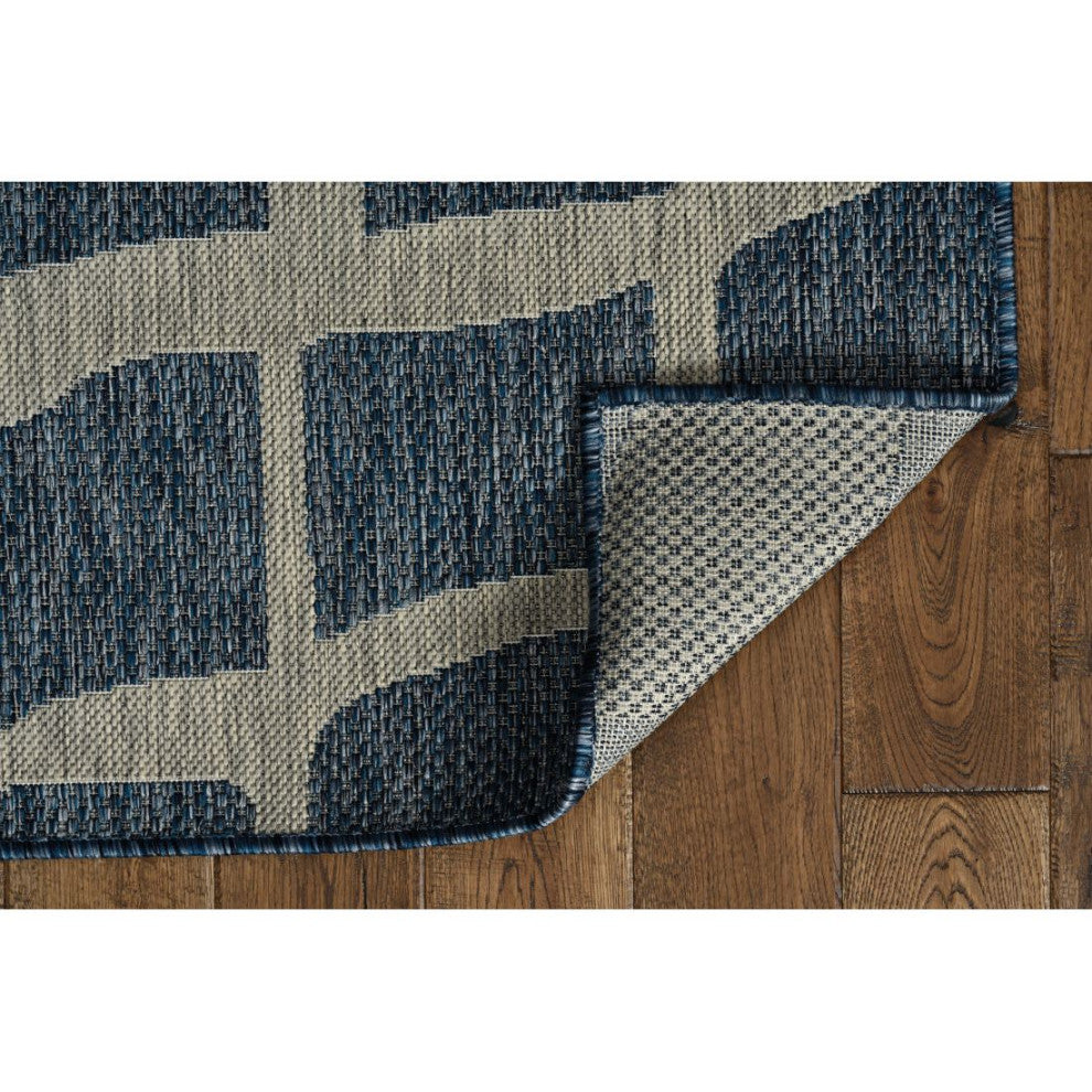 KAS Provo 5763 Blue/Gray Bedrock Area Rug, 7'10"x10'10"