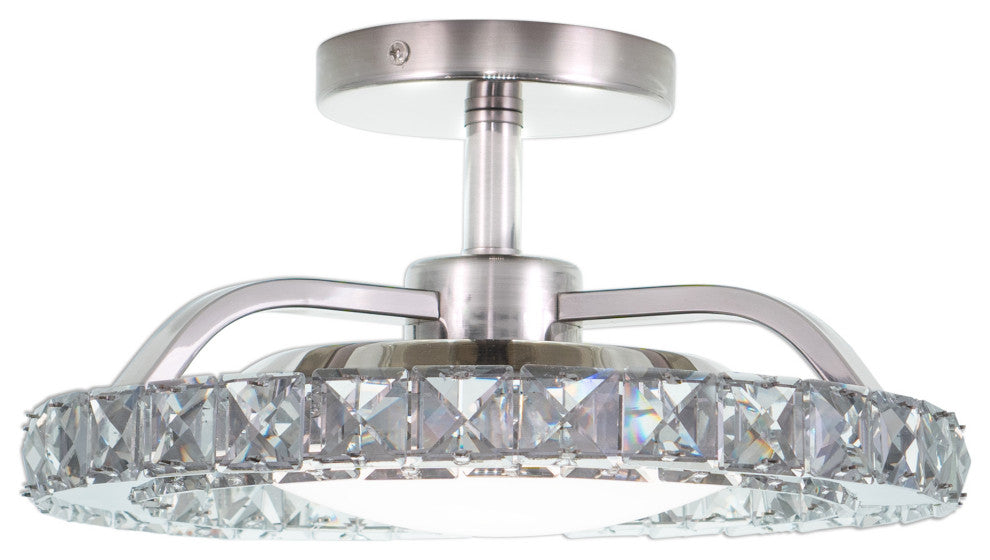 Vaxcel Lighting C0276 Clara 13"W LED Semi-Flush Ceiling Fixture - Brushed