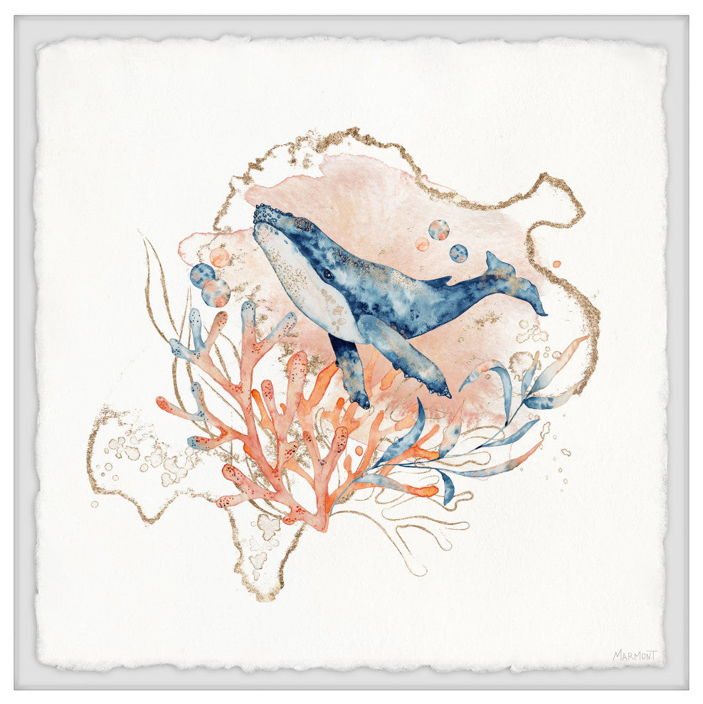 "Whale's Journey" Framed Painting Print, 12x12