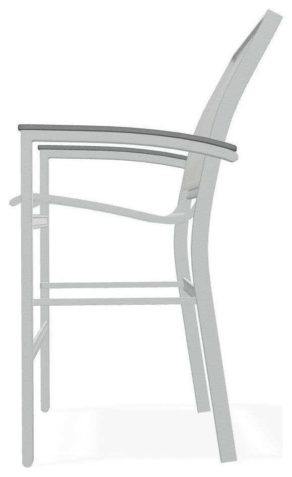 Bazza Sling Balcony Height Stackable Outdoor Stool, Alloy/Graphite