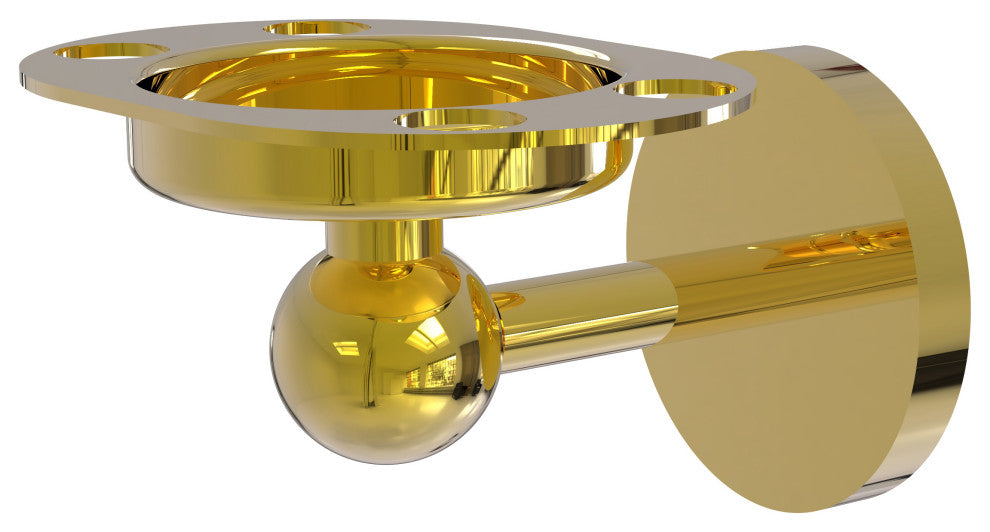 Skyline Toothbrush Holder With Twist Accents, Polished Brass
