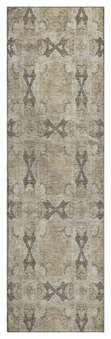Premium Machine Washable Mayfield AMF564 Beige 2'3" x 7'6" Runner Rug