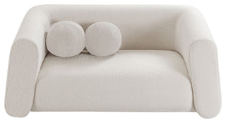 Abbington Boucle Fabric Upholstered Loveseat, Cream