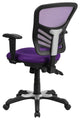 Mid-Back Purple Mesh Executive Swivel Chair with Adjustable Arms