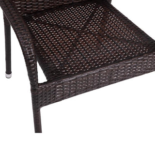 Maxim Set of 4 Stackable Indoor/Outdoor Wicker Dining Chairs with Steel Frames,