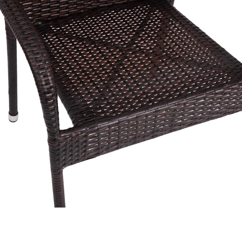 Maxim Set of 4 Stackable Indoor/Outdoor Wicker Dining Chairs with Steel Frames,