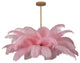 Gembloux | Pink/White Feather Round Chandelier, Pink