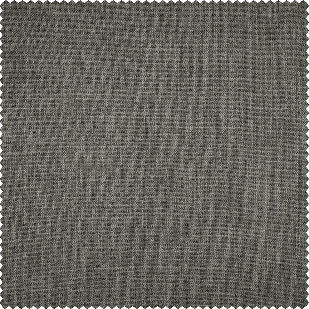 Faux Linen Grommet Room Darkening Curtain Single Panel, Blazer Grey, 50w X 96l