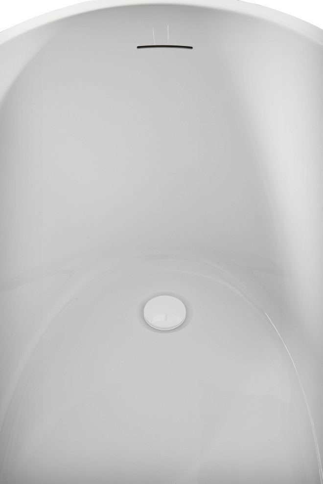 51" Streamline B-252-42-WH Freestanding Tub, Tray & Drain, Glossy White