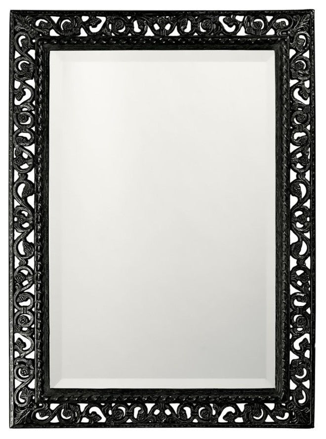 Rectangle Bristol Glossy Mirror, Black