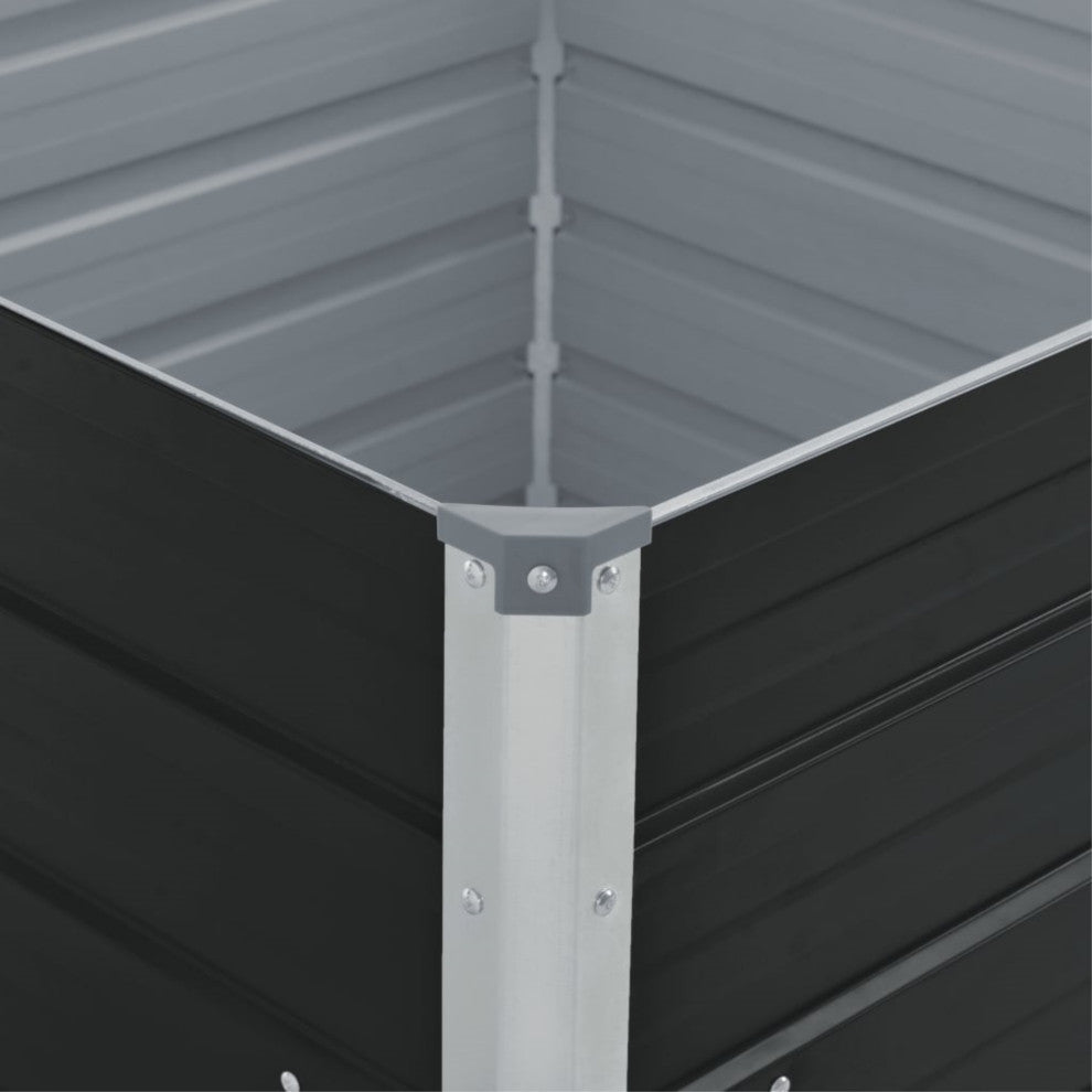 Vidaxl Raised Garden Bed 39.4"x39.4"x17.7" Galvanized Steel Brown
