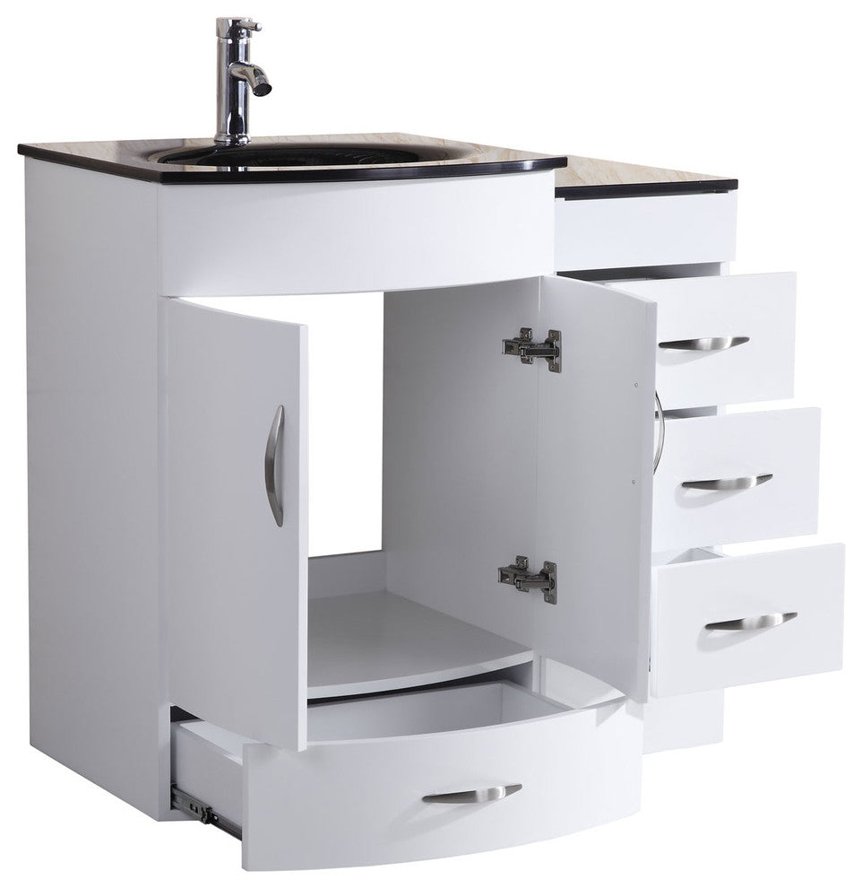 48" White Vanity, 24" Double Sink Bases, LV5-C10-48-W