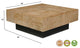 Camilla 2-piece Solid Wood Living Room Table Set, Brown, Square