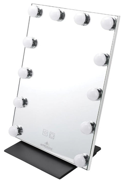 Lumiere Touch Pad Pro LED Makeup Mirror, White, Hollywood Bulbs