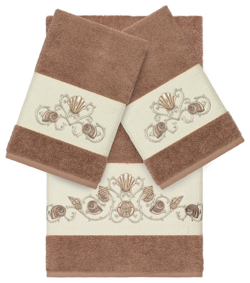 Bella 3 Piece Embellished Towel Set