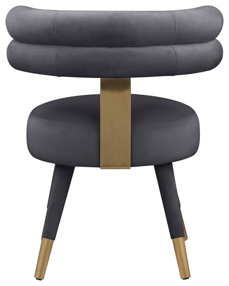 Fitzroy Velvet Upholstered Dining Chair (Set of 2), Gray