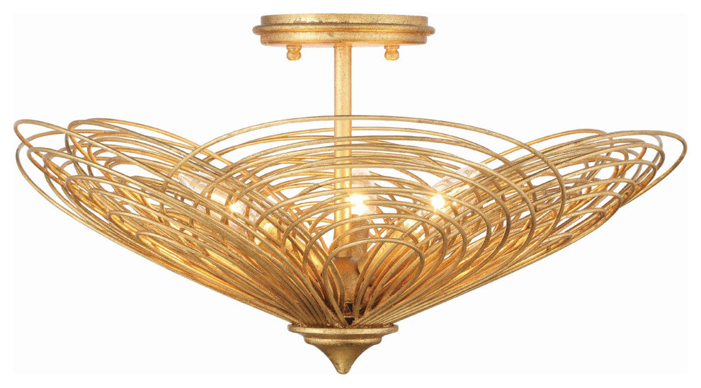 Crystorama Lighting Group DOR-B7703 Doral 3 Light 19"W Semi-Flush - Renaissance