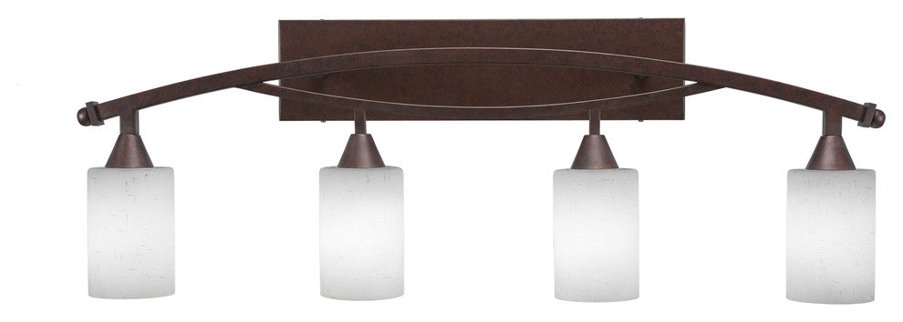 Bow 4-Light Bath Bar, 4" White Muslin Glass, Bronze