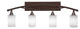 Bow 4-Light Bath Bar, 4" White Muslin Glass, Bronze