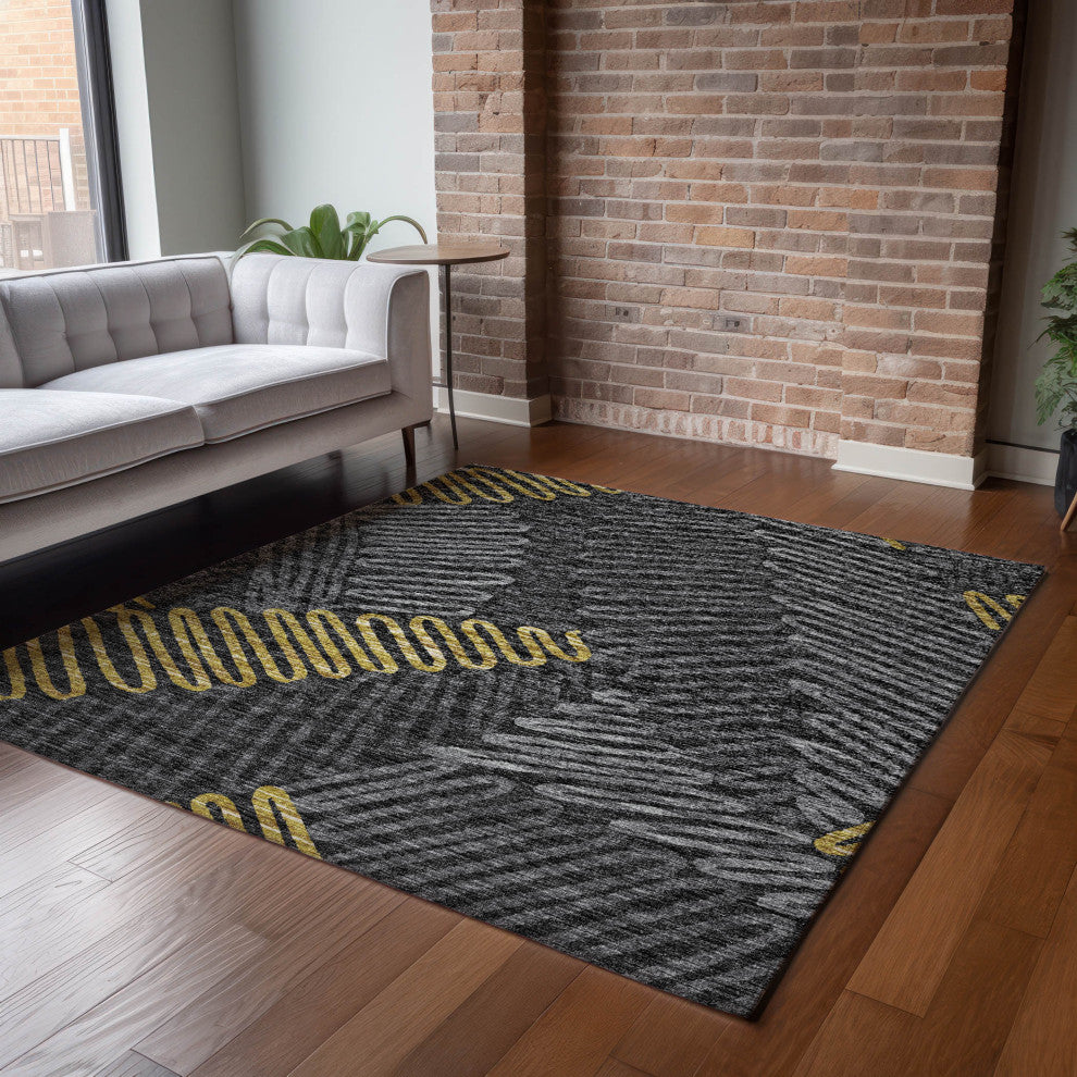 Addison Premium Washable Mayfield AMF117 Gray 5' x 7'6" Rug