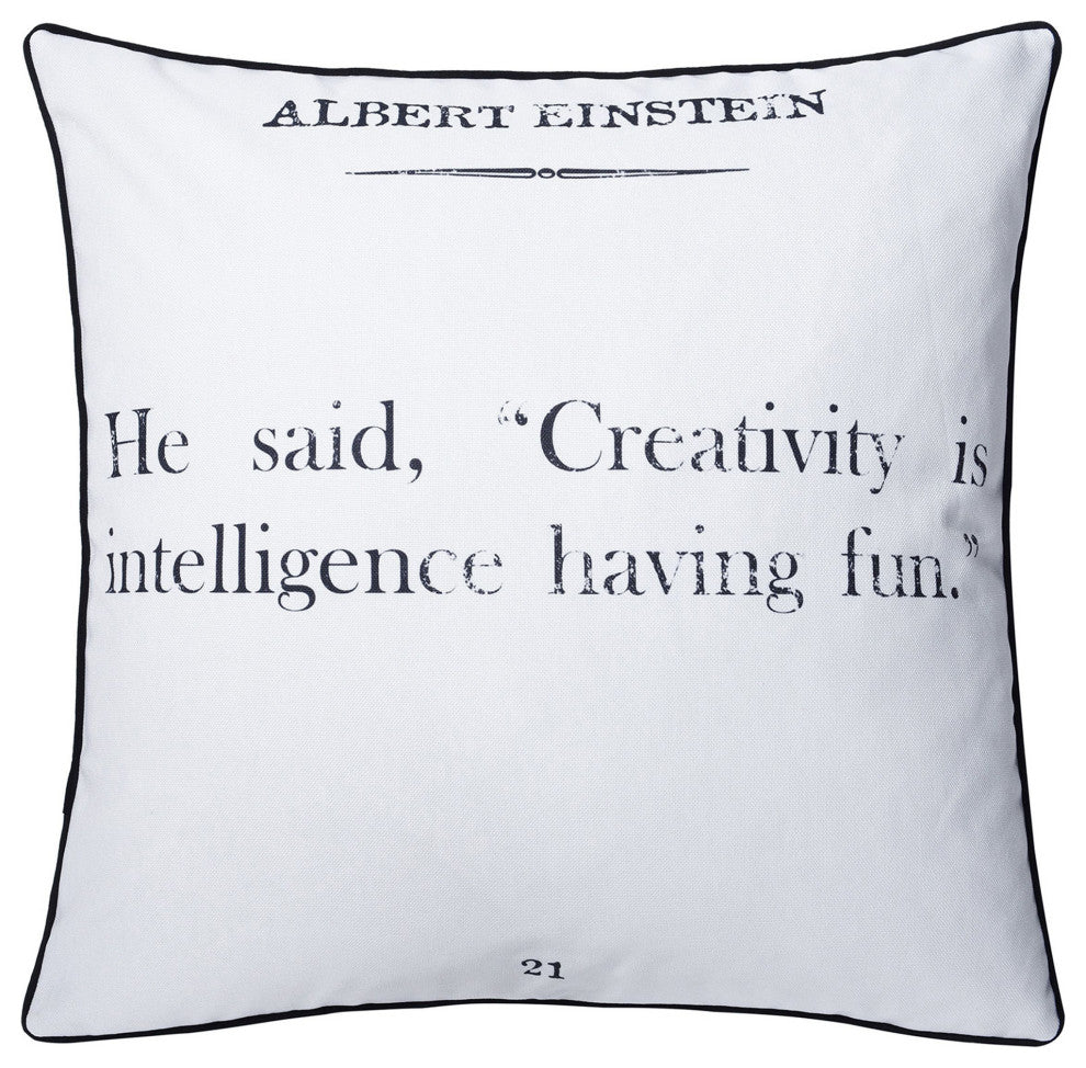 Dann Foley Double Sided Pillow Einstein Quote Gray Velvet 24" X 24"