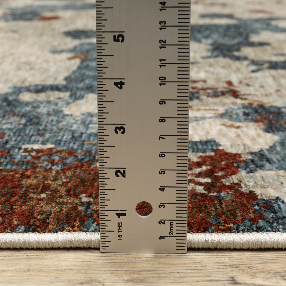 Harlan Modern Cosmic Splash Polyester Area Rug 6'7" x 9'6"
