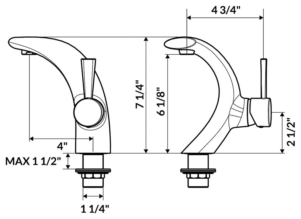 Modern Elegant Bathroom or Bar Faucet LB16B by LessCare