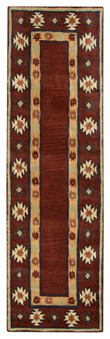 Southwest SU2014 Burgundy Southwest/Tribal Area Rug, Rectangular 5'x8'