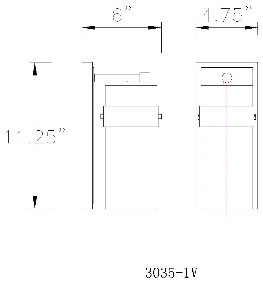Zlite 3035-1V-RB 1-Light Vanity, Clear