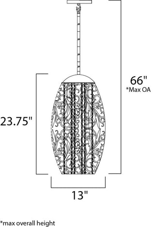 Maxim Lighting Arabesque 6-Light Pendant in Golden Silver - 24151BCGS