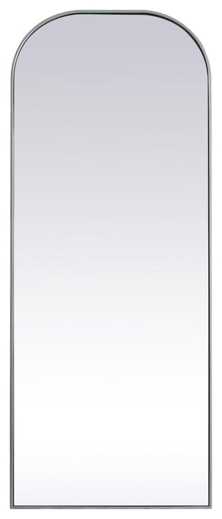 Metal Frame Arch Full Length Mirror 28X74 Inch, Silver