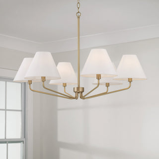 Capital Lighting 456661-714 Chadwick 6 Light 34"W Chandelier - Aged Brass