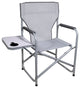 Zenithen Portable Outdoor Directors Folding Chair with Side Table, Gray