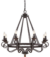 Noble 8-Light Chandelier, Rustic Black