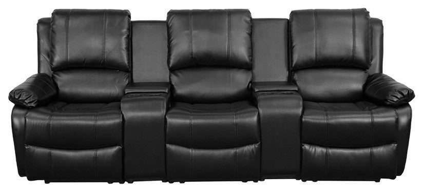 Flash Furniture Allure Series 3 Seat Black Theater Seating - BT-70295-3-BK-GG