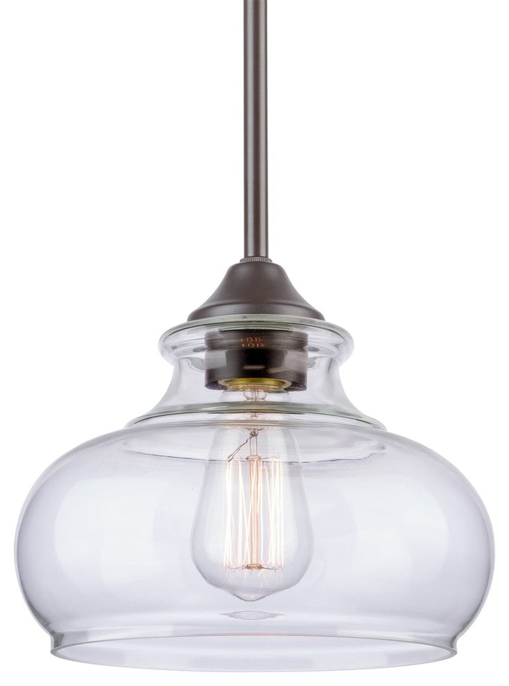 Kira Home Harlow 9" Farmhouse Pendant Light, Glass Shade, Adjustable Hanging